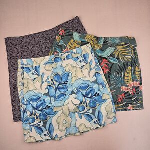 Lot of 3 RipSkirt Hawaii Wrap Skirt Large Tropical Floral Geometric Stretchy